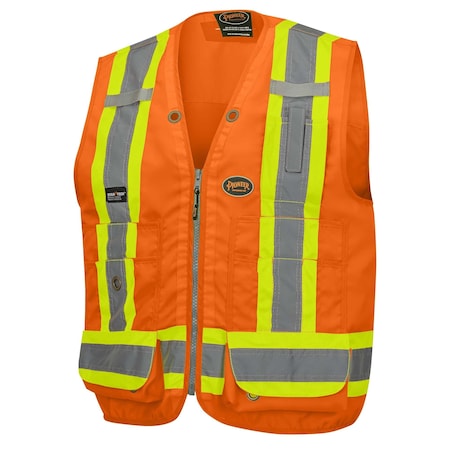 Pioneer Woven 150D Surveyor Vest, Orange, 2XL V1010151U-2XL